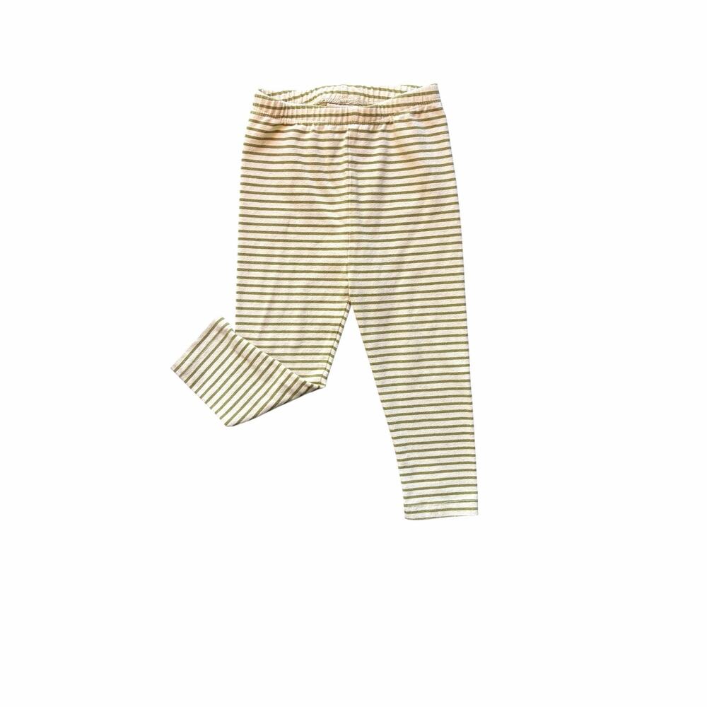 Hanna Andersson Olive Green Stripe Leggings